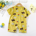 New summer clothing baby one-piece romper newborn baby cotton short sleeve thin Open-end romper